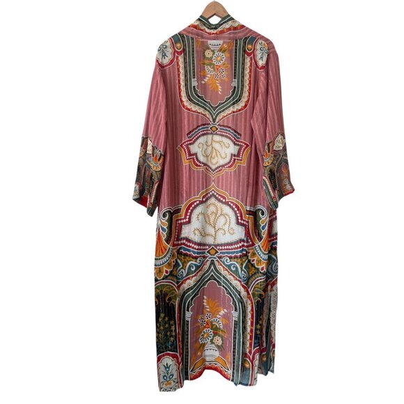 NWOT Anthropologie Blank London Pink Combo Evy Printed Duster One Size - Picture 5 of 10